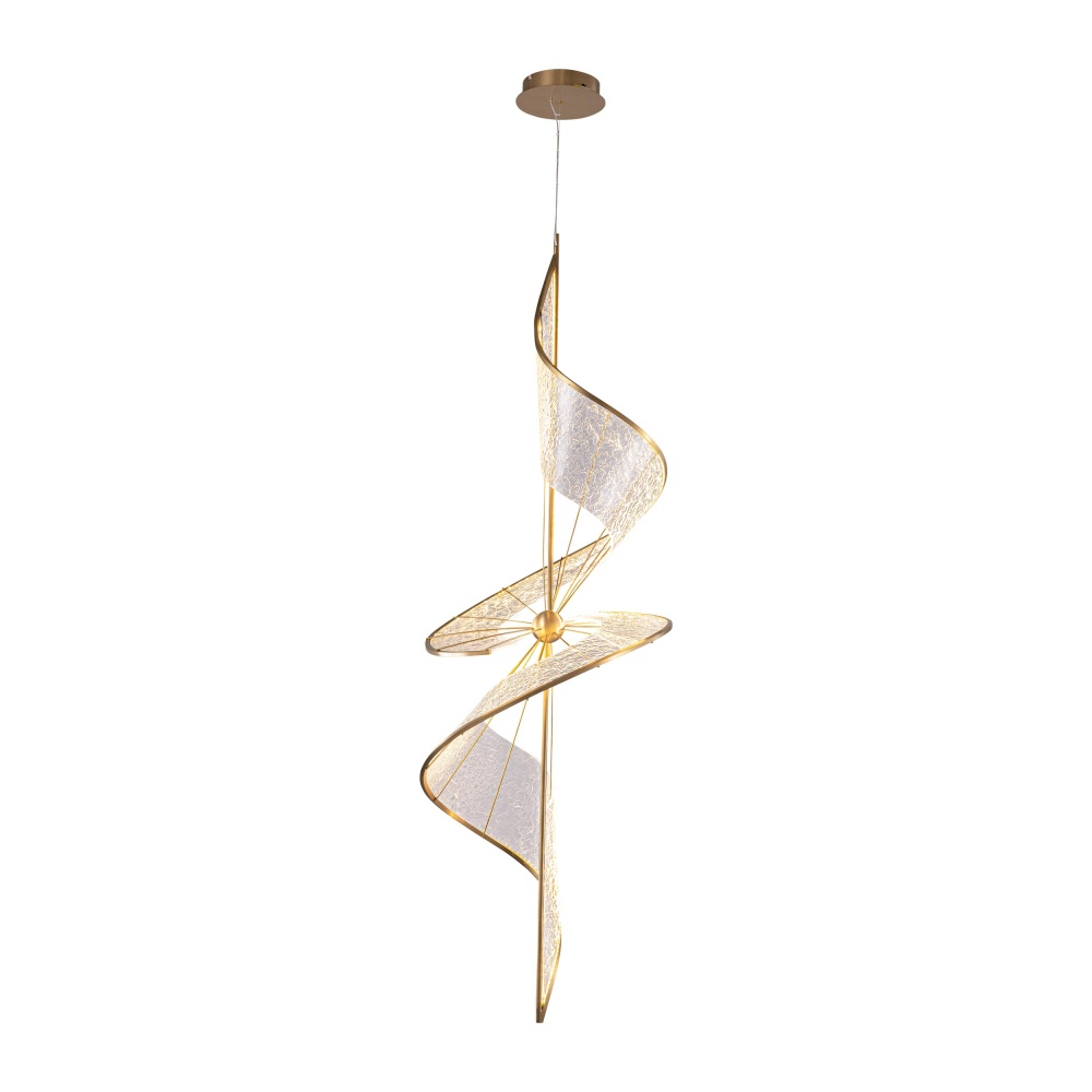 Ziva by Golden Lighting Aurora Integrated LED 71"H Pendant in Brushed Champagne